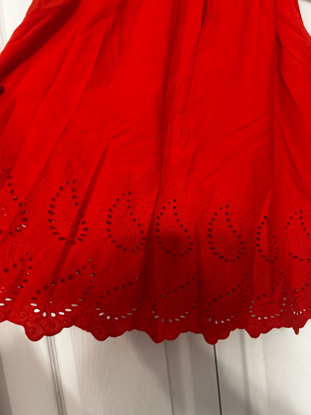 Daniel Cremieux Red Eyelet Halter Tank Top - Picture 2 of 3